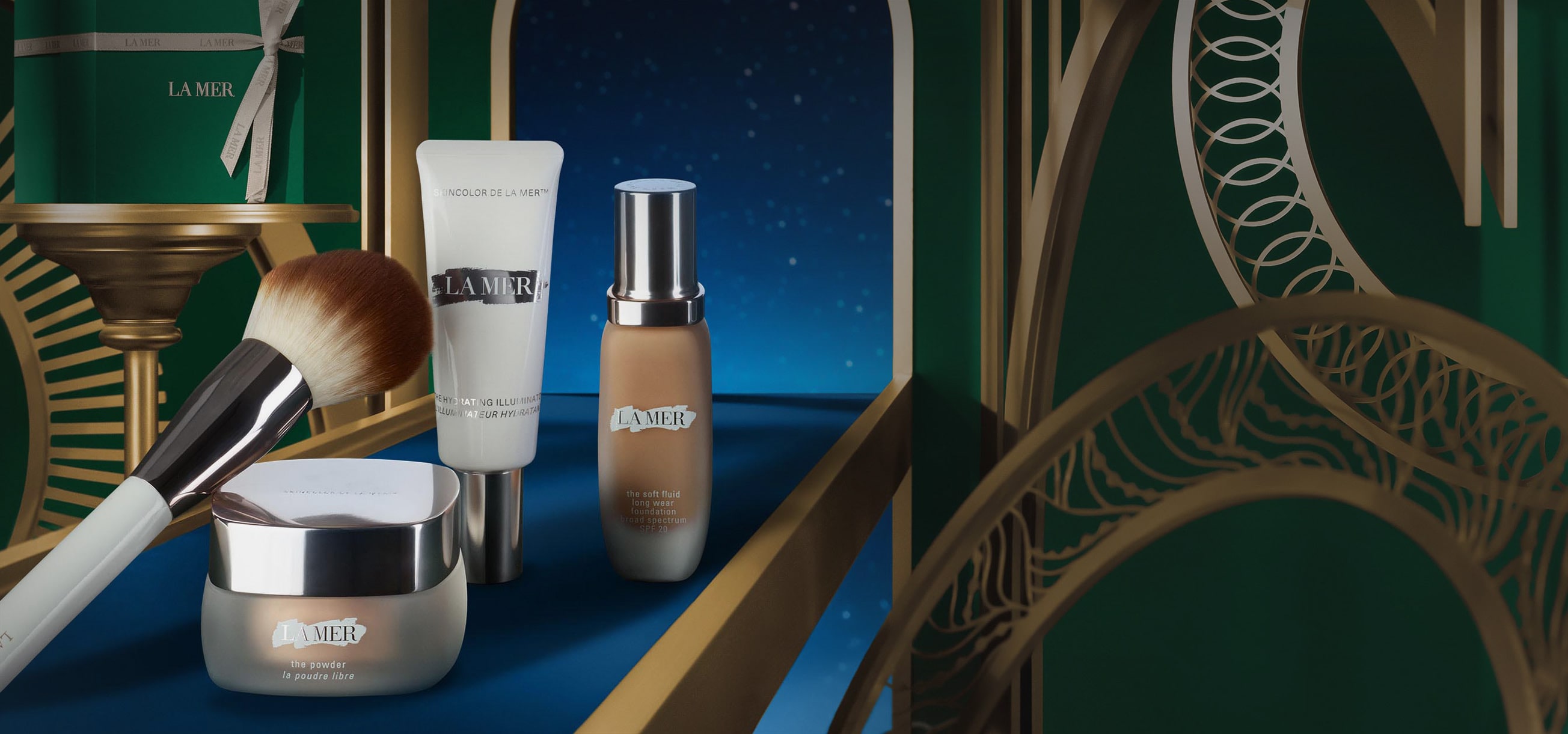 Selection of Skincolour de la Mer products in a festive setting